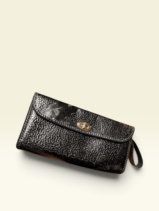Handmade Handbags - Vtg Hand Tooled Leather Envelope Clutch Wristlet 11" Purse